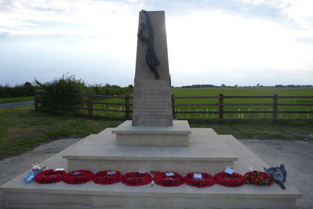 Colour image of a memorial to 12 & 626 Sqns at Wickenby